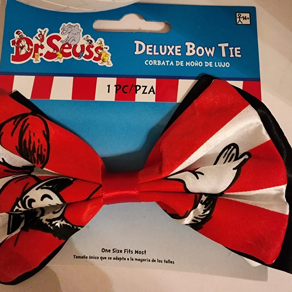 Dr. Seuss Vibrant Red and Black Bow Tie